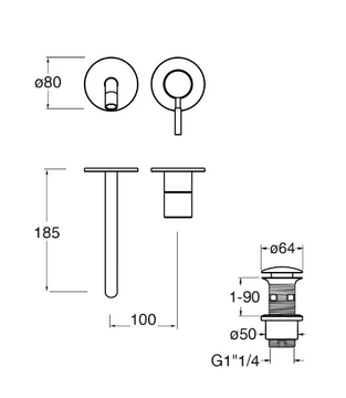 PIX CRIPX257 - Wall-mounted single handle washbasin mixer by CRISTINA Rubinetterie - view 3